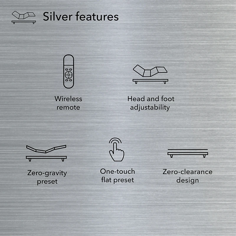 Baselogic Silver 14" Adjustable Bed Frame Base