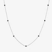 Diamond Addiction Womens 1/4 CT. T.W. Natural Black Diamond Sterling Silver 16 Inch Pendant Necklace
