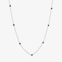 Diamond Addiction Womens 1/4 CT. T.W. Natural Black Diamond Sterling Silver 16 Inch Pendant Necklace
