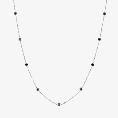 Diamond Addiction Womens 1/4 CT. T.W. Natural Black Diamond Sterling Silver 16 Inch Pendant Necklace