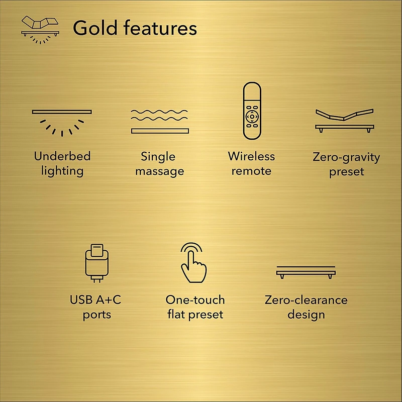 Baselogic Gold 14" Adjustable Bed Frame Base