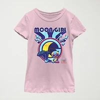 Little & Big Kid Girls Crew Neck Short Sleeve Regular Fit Marvel Moon Girl Graphic T-Shirt