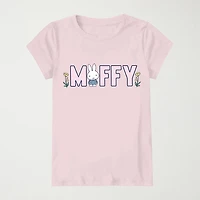 Miffy Little & Big Kid Girls Crew Neck Short Sleeve Regular Fit Graphic T-Shirt