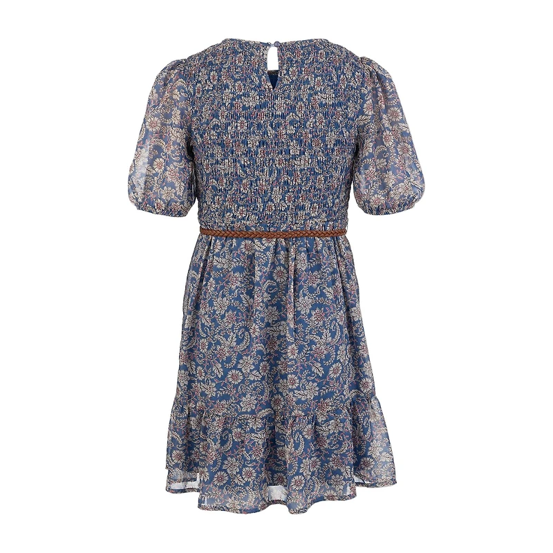 Speechless Big Kid Girls Elbow Sleeve Puffed A-Line Dress