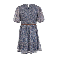 Speechless Big Kid Girls Elbow Sleeve Puffed A-Line Dress