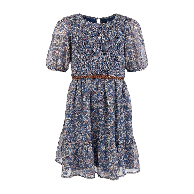 Speechless Big Kid Girls Elbow Sleeve Puffed A-Line Dress