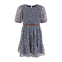 Speechless Big Kid Girls Elbow Sleeve Puffed A-Line Dress