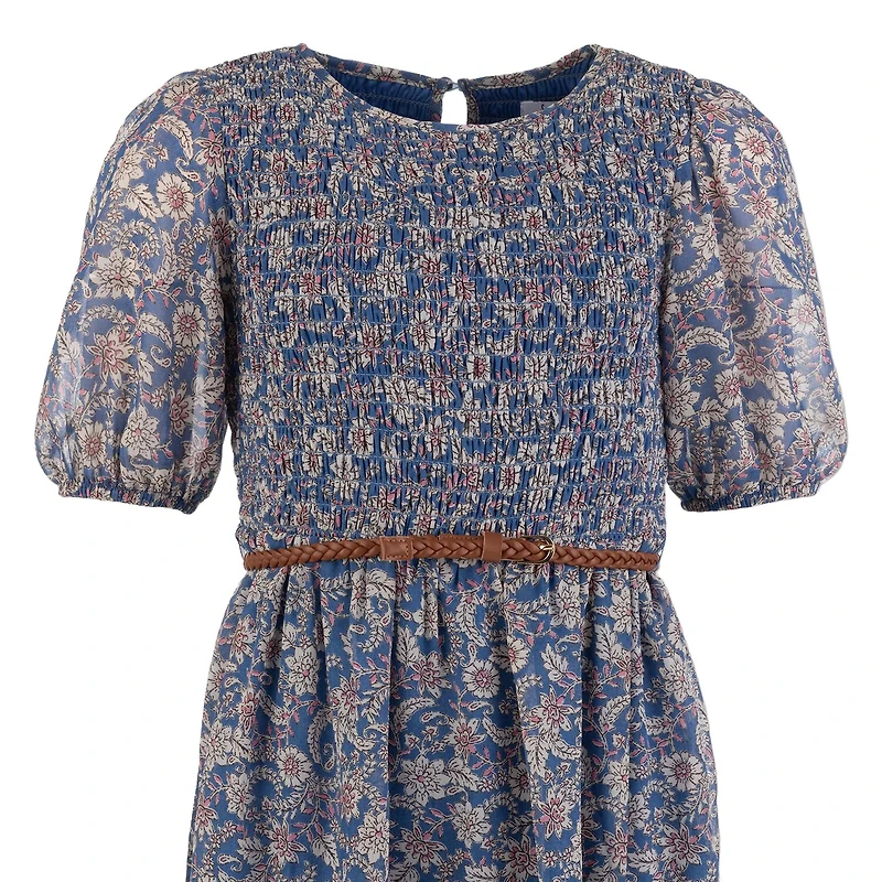 Speechless Big Kid Girls Elbow Sleeve Puffed A-Line Dress