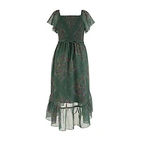 Speechless Big Kid Girls Short Sleeve Flutter Maxi Dress