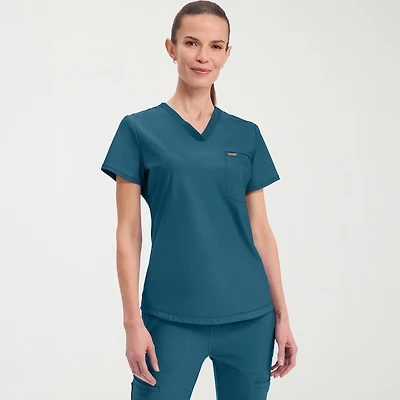 Cherokee Womens V Neck Short Sleeve Scrub Top