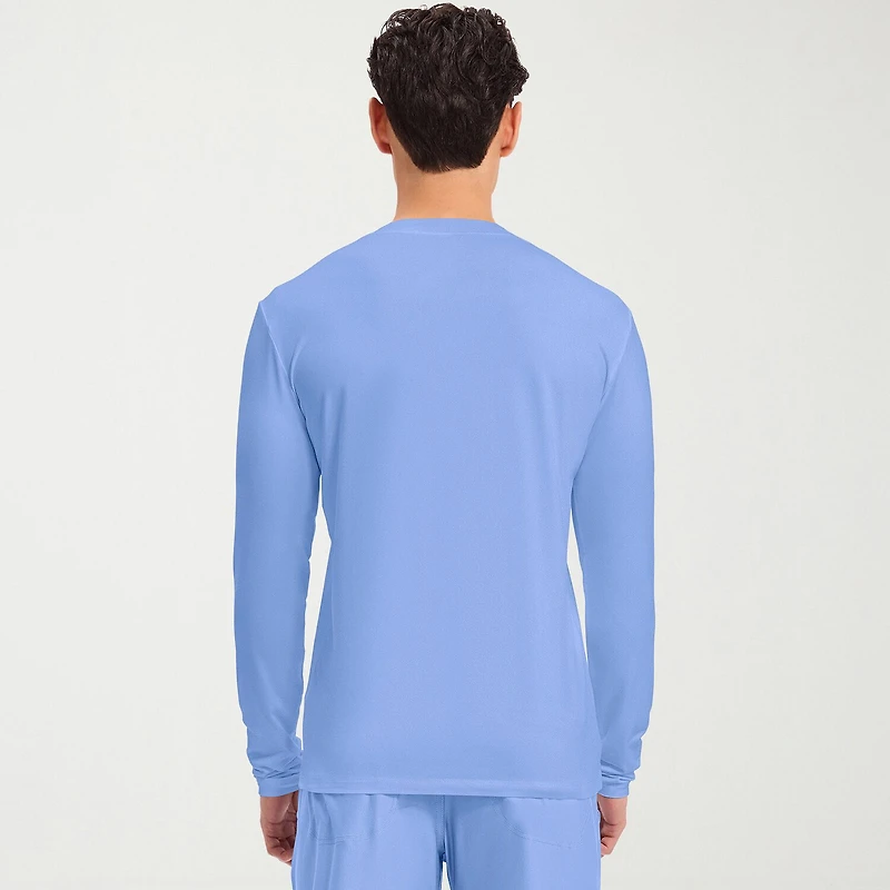 Cherokee Mens Big and Tall Round Neck Long Sleeve Scrub Top