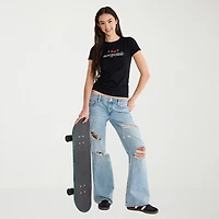 AEROPOSTALE Womens Juniors Crew Neck Short Sleeve Regular Fit Graphic T-Shirt