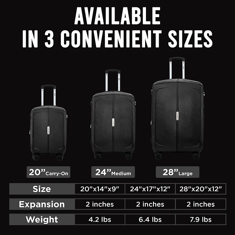IZOD Mateo 3-pc. Hardside Expandable Lightweight Luggage Set