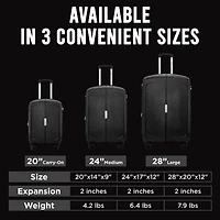 IZOD Mateo 3-pc. Hardside Expandable Lightweight Luggage Set