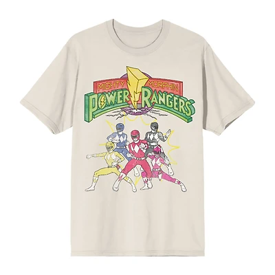 Power Rangers Mens Crew Neck Short Sleeve Regular Fit Graphic T-Shirt