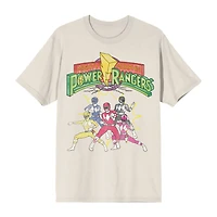 Power Rangers Mens Crew Neck Short Sleeve Regular Fit Graphic T-Shirt