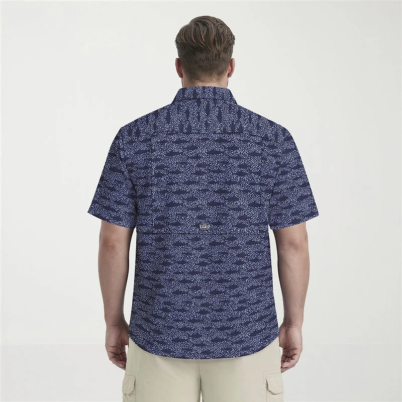 IZOD Sunshield Performance Mens Short Sleeve Classic Fit Stretch Fabric Big and Tall Button-Down Shirt