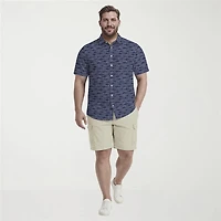 IZOD Sunshield Performance Mens Short Sleeve Classic Fit Stretch Fabric Big and Tall Button-Down Shirt