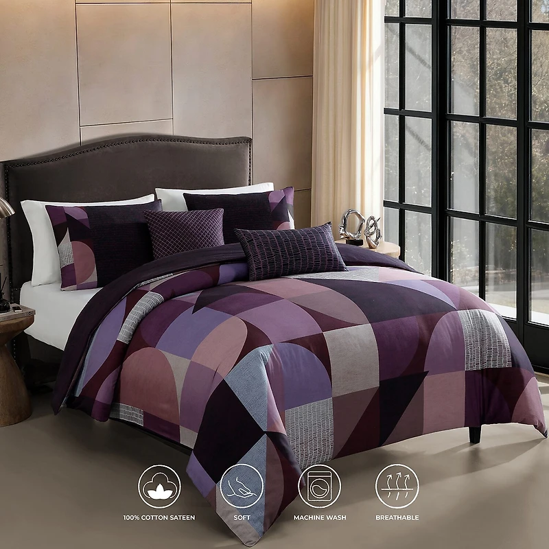 Bebejan Orchid Matrix 5-pc. Reversible Comforter Set