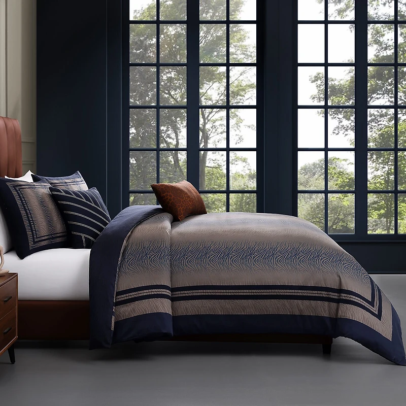 Bebejan Blue Animal Prints 5-pc. Reversible Comforter Set
