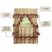 Rod Pocket Kitchen Curtains & Drapes Window Set