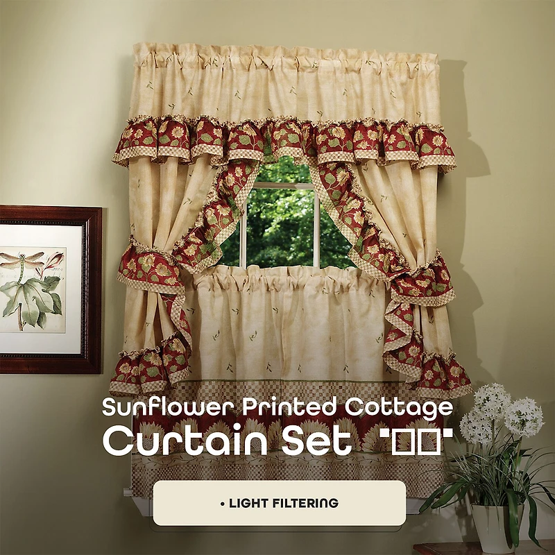 Rod Pocket Kitchen Curtains & Drapes Window Set