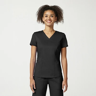 Cherokee Womens Petite V Neck Short Sleeve Scrub Top