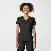 Cherokee Womens Petite V Neck Short Sleeve Scrub Top