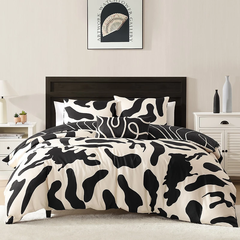 Bebejan Ebony And Ivory Reversible Comforter Set