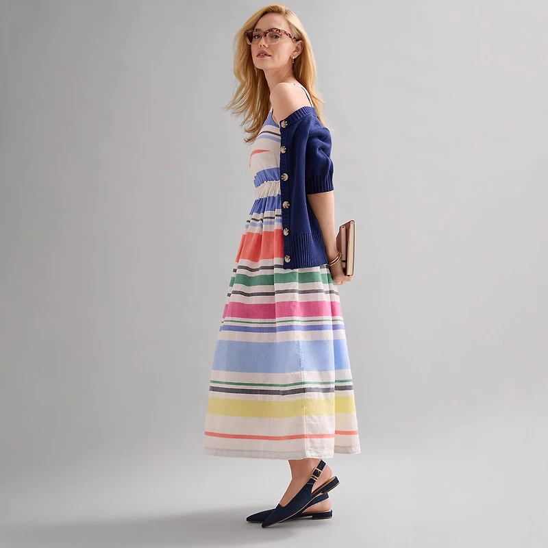 St. John's Bay Womens Midi Square Neck Sleeveless Sundress