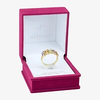 Sparkle Allure Leaf Cluster Womens 2MM Multi Color Cubic Zirconia 14K Gold Over Brass Band