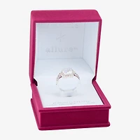Sparkle Allure Womens Cubic Zirconia Pure Silver Over Brass Cushion Halo Engagement Ring