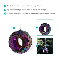 Net Health Shops Round Mosaic Glass Bird Feeder