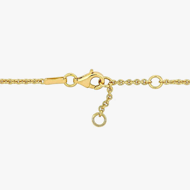 Womens 18K Gold Over Silver 7 Inch Solid Heart Keys Chain Bracelet