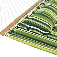 2-Person Freestanding Quilted Fabric Hammock with Stand