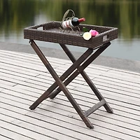 Safavieh Bardia Folding Rattan Side Table