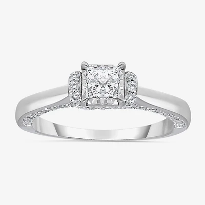 (I / Si2) Womens 1 CT. T.W. Lab Grown White Diamond 10K Gold Engagement Ring