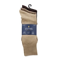 Stafford Microfiber Mens 3 Pair Crew Socks