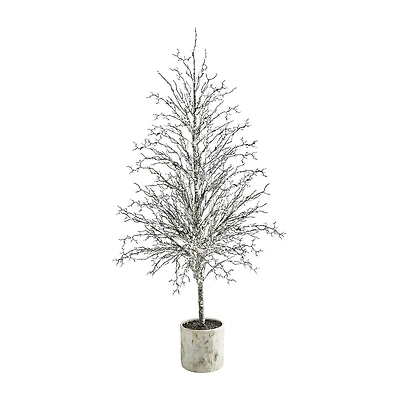 Nearly Natural Twig 6 Foot Potted Christmas Tree