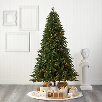 Nearly Natural New Hampshire 7 Foot Pre-Lit Fir Christmas Tree