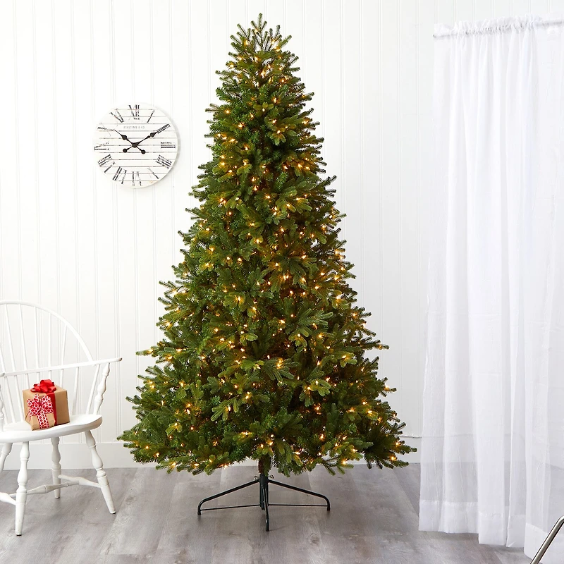 Nearly Natural Washington Fir 7 1/2 Foot Pre-Lit Fir Christmas Tree