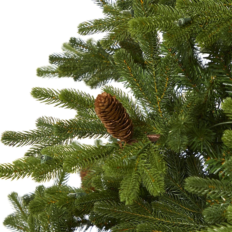 Nearly Natural Yukon Mountain 7 1/2 Foot Pre-Lit Fir Christmas Tree
