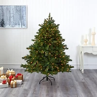 Nearly Natural Mixed 6 Foot Pre-Lit Pine Christmas Tree