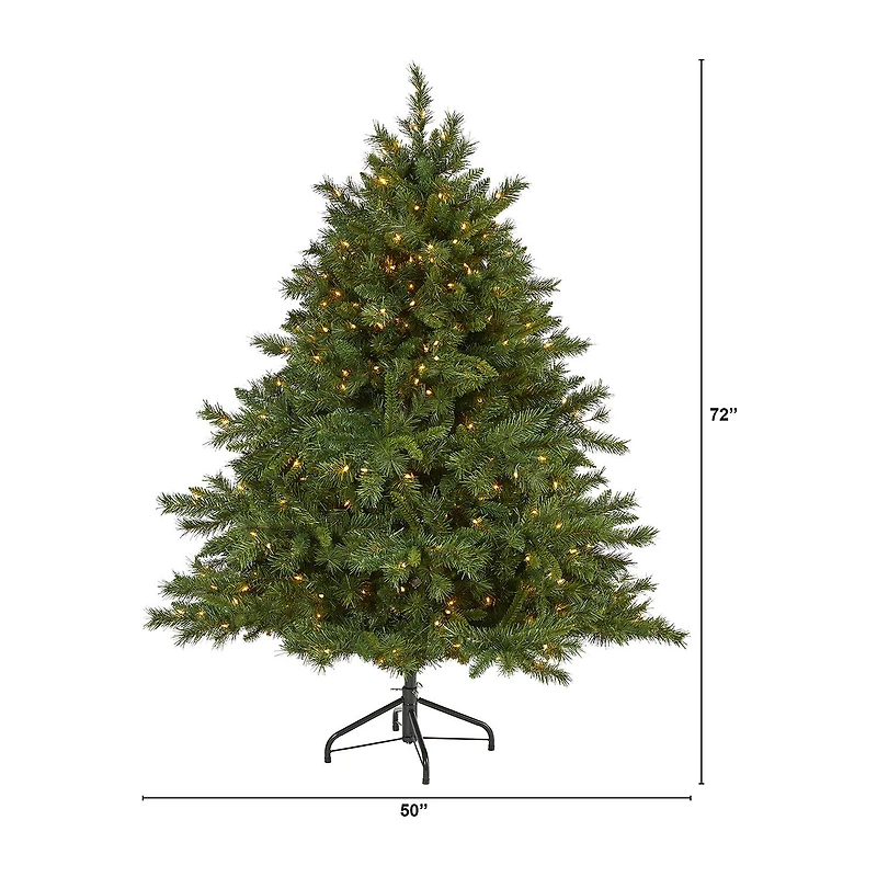 Nearly Natural Mixed 6 Foot Pre-Lit Pine Christmas Tree