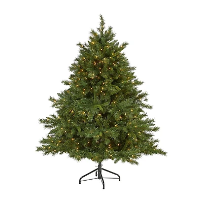 Nearly Natural Mixed 6 Foot Pre-Lit Pine Christmas Tree