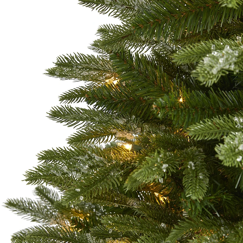 Nearly Natural Snowed 5 Foot Pre-Lit Pine Christmas Tree