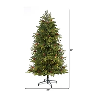 Nearly Natural Yukon Mountain 5 1/2 Foot Pre-Lit Fir Christmas Tree