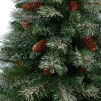 Nearly Natural Snowed French Alps Pine 4 1/2 Foot Potted Pine Christmas Tree
