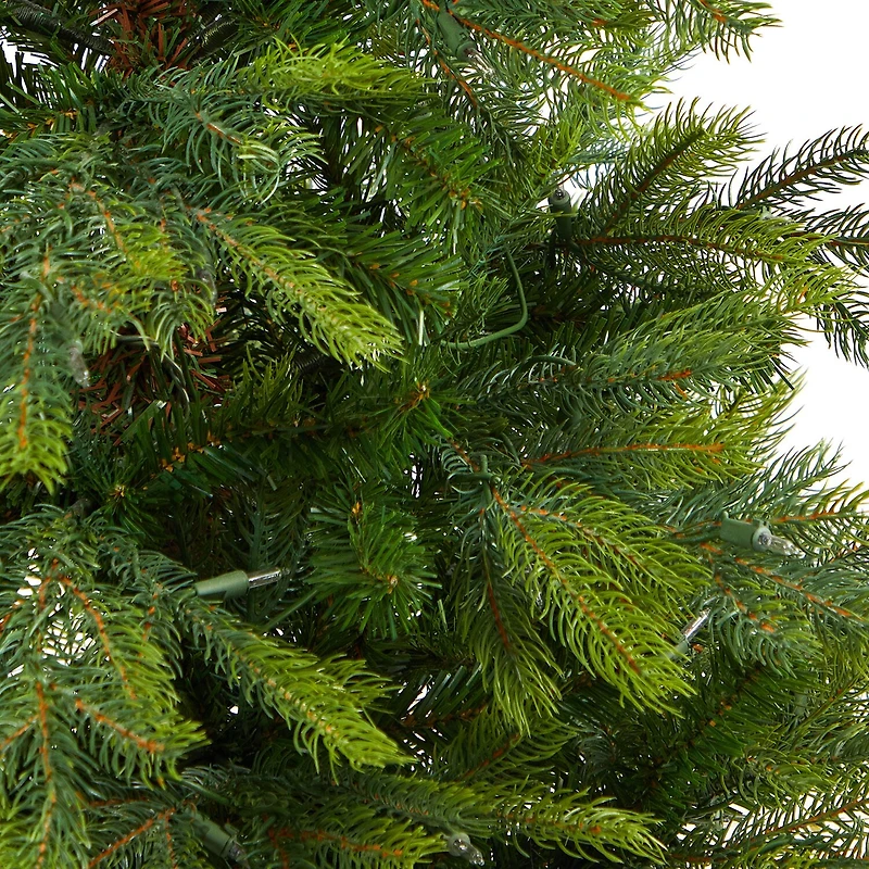 Nearly Natural North Carolina Spruce 4 1/2 Foot Pre-Lit Potted Spruce Christmas Tree