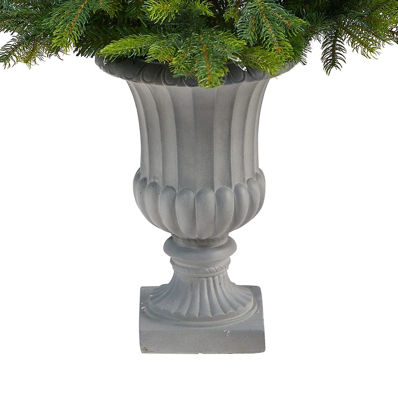 Nearly Natural North Carolina Spruce 4 1/2 Foot Pre-Lit Potted Spruce Christmas Tree
